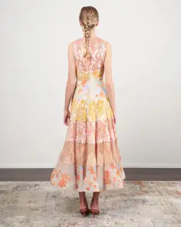 Zimmermann Postcard Pleated Midi Dress Spliced Size 2 / Au 12 for rent on The Volte - image 2