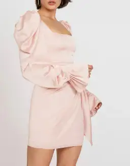 By Johnny Evie Wrap Mini Dress Pink Size 10 for rent on The Volte - image 2