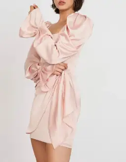 By Johnny Evie Wrap Mini Dress Pink Size 10 for rent on The Volte - image 4