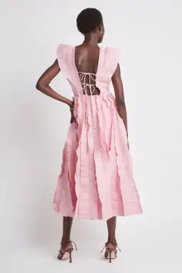Aje Hybrid Midi Dress Pink Size 6