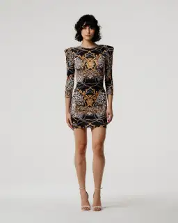 Meraki Official Max Baroque Printed Mini Dress Print Size 8 