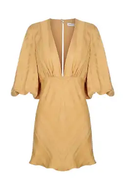 Shona Joy Daisy Balloon Sleeve Bias Dress Saffron Size 8