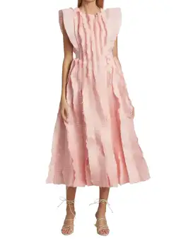 Aje Hybrid Midi Dress in Rose Pink Size 14  for rent on The Volte - image 1