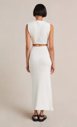 Bec & Bridge Effie Knit Cut Out Dress White Size 8  for rent on The Volte - image 3