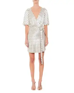 Bec & Bridge Bon Appetit Wrap Mini Dress Print Size AU 10 