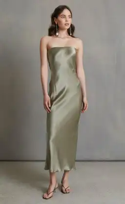 Bec & Bridge Moon Dance Strapless Dress in Sage Green Size 8 for rent on The Volte - image 1