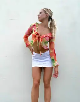 With Jean Fifi Blouse in Petunia Print Pink Size AU 6 for rent on The Volte - image 1