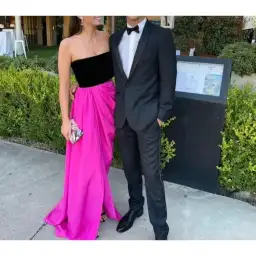 Alex Perry Jude Strapless Draped Taffeta Gown Pink Size 6