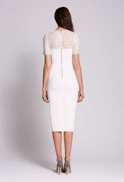 Embroidered Net Double Crepe Piper Dress