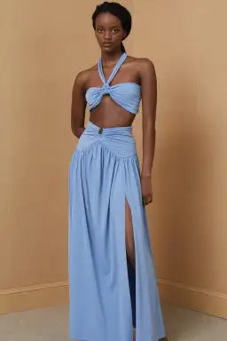 Bec & Bridge Minx Bandeau Top and Maxi Skirt Set - Dusk Blue - Size 8 for rent on The Volte - image 1