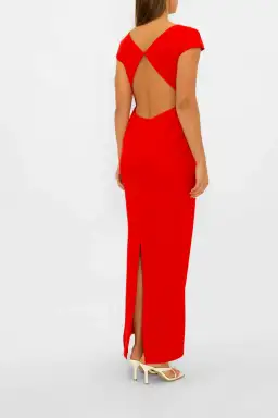 Carla Zampatti Red Bareback Beauty Maxi Dress Red Size 6 for rent on The Volte - image 2