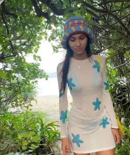 Tank Air Plumeria Mini Dress Print Size 6 for rent on The Volte - image 3