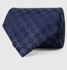 Gucci GG Pattern Silk Tie Navy for rent on The Volte - image 3