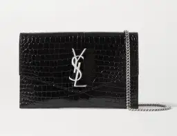 Saint Laurent Croc Leather Shoulder Bag Black for rent on The Volte - image 2
