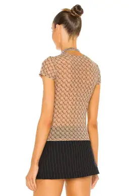 Miaou Baby Tee Top Nude Monogram Size 8