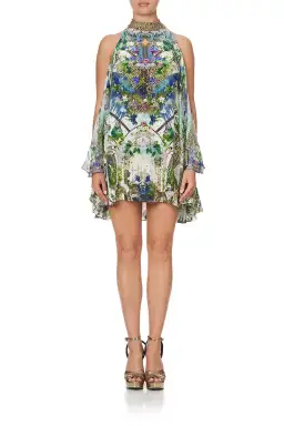 Camilla Moon Garden Neck Tie Short Dress Print Size S for rent on The Volte - image 1