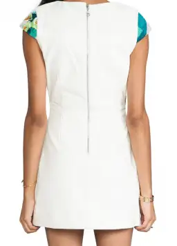 Shakuhachi Flower Bomb Embroidered Square Dress Floral Splice