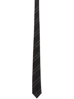 Givenchy Black & White Silk Pinstripes Tie