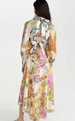 Alemais Farrah Cut Out Midi Dress Print Size 10