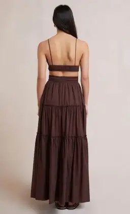Bec & Bridge Carla V Maxi Dress in Chocolate Brown