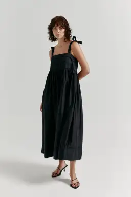 Aje Savoy Midi Dress Black Size 6