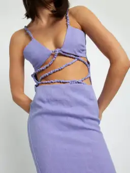 Christopher Esber Lattice Bra Dress Purple Size 6 for rent on The Volte - image 4