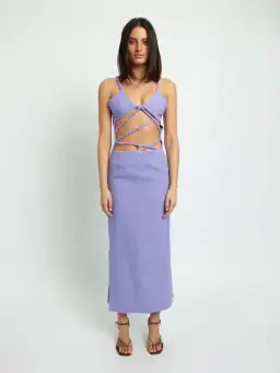Christopher Esber Lattice Bra Dress Purple Size 6 for rent on The Volte - image 2