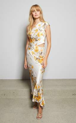 Bec & Bridge Matilde Asym Midi Dress Floral Size 10