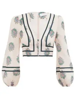 Zimmermann Verity Contrast Bind Top and Pants Set Print Size 3 for rent on The Volte - image 4