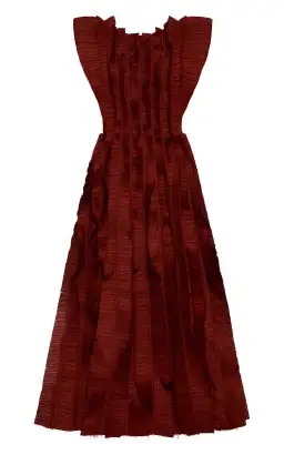 Aje Hybrid Midi Dress Burgundy Size 8