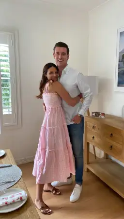 Steele Lyla Dress in Blush Check Print Size M 