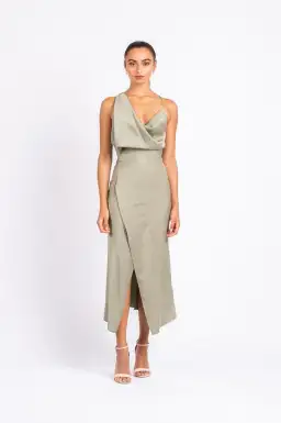 One Fell Swoop Muse Dress in Serpent Green Size 8 for rent on The Volte - image 2