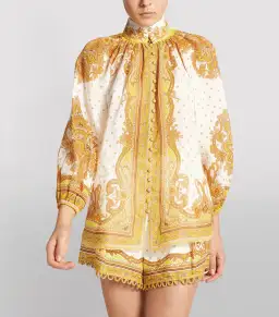 Zimmermann Bells Paisley Blouse & Short Set Print Size 1