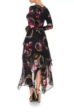 Camilla Asymmetrical Ruffle Skirt Mirror Mirror Print Size S
