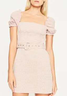Hansen and Gretel Carlisle Dress in Blush Check Size 8
