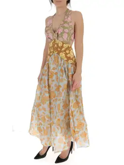 Zimmermann Lovestruck V Neck Midi Dress Mixed Roses Print