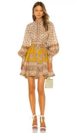 Zimmermann Bonita Paisley Mini Dress Print Size 0/Au 8