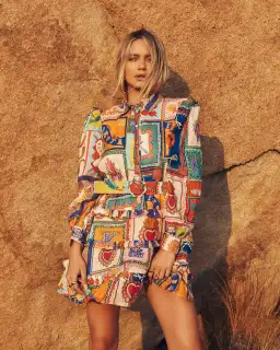 Kate Ford Viatoris Layered Mini Dress Print Size 8  for rent on The Volte - image 1