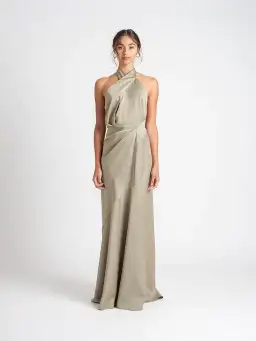 One Fell Swoop Zion Maxi Dress in Serpent Green Size 6  for rent on The Volte - image 1