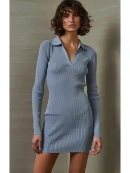 Bec & Bridge Harper Knit Mini Dress in Storm Blue Size AU 6  for rent on The Volte - image 2