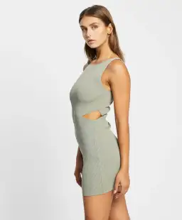 Bec & Bridge Versailles Knit Mini Dress in Sage Green Size 8  for rent on The Volte - image 3