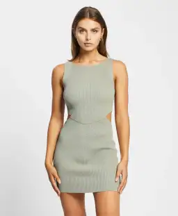 Bec & Bridge Versailles Knit Mini Dress in Sage Green Size 8  for rent on The Volte - image 2