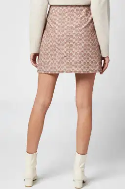 Coach Monogram Trompe Loeil Skirt Print Size 8