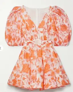 Zimmermann Postcard Puff Sleeve Mini Dress Print Size 1/Au 10 for rent on The Volte - image 7