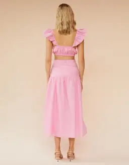 Suboo Rosanna Cut-Out Ruffle Maxi Dress Pink Size 10 for rent on The Volte - image 2