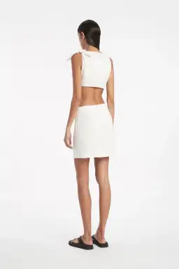 Sir the Label Ambroise Knot Mini Dress - Ivory White - Size 1 (AU 8) for rent on The Volte - image 3
