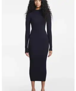 Dion Lee Rib Twist Reversible Rib Dress Navy Size 8  for rent on The Volte - image 2