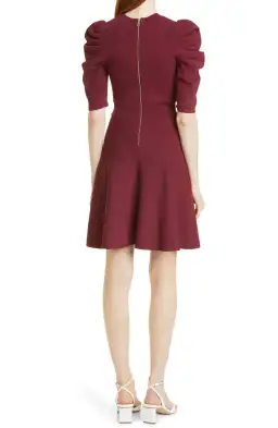 Ted Baker Lorna Puff Sleeve Knitted Skater Dress Burgundy Size 2 for rent on The Volte - image 2