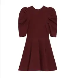 Ted Baker Lorna Puff Sleeve Knitted Skater Dress Burgundy Size 2 for rent on The Volte - image 6