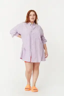 Blanca Benson Shirt in Lilac Purple One Size